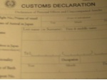 Japan Customs Form